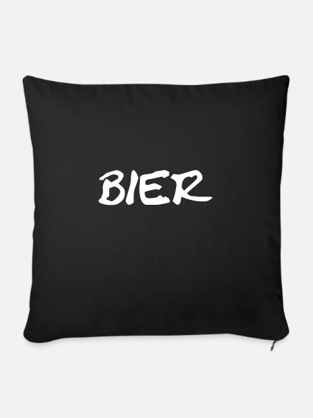 BIER - simpel aber effektiv - Sofakissen mit Füllung 45 x 45 cm - Schwarz