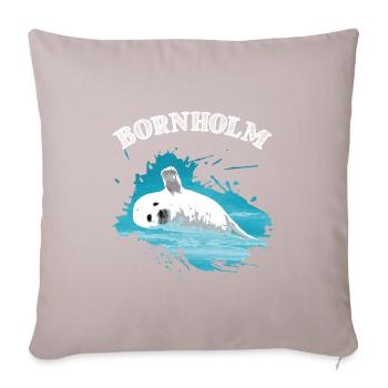 Bornholm Île de la mer Baltique Holiday Seal seal dans la mer - Coussin et housse de 45 x 45 cm - taupe clair - Devant