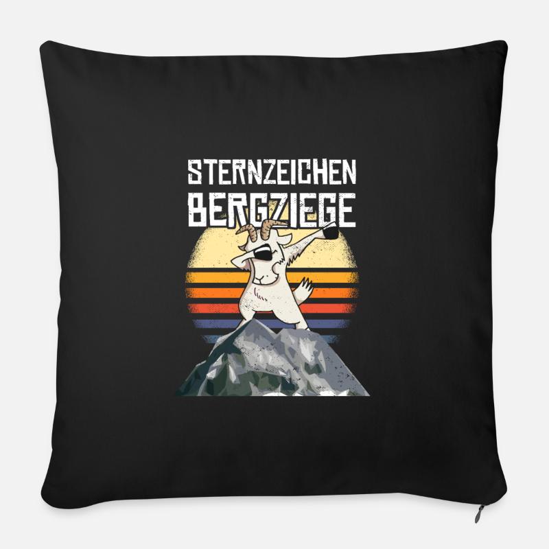 Wandern Sternzeichen Bergziege - Sofakissen mit Füllung 45 x 45 cm - Schwarz
