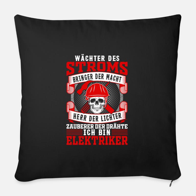 Elektriker Wächter des Stroms - Sofakissen mit Füllung 45 x 45 cm - Schwarz