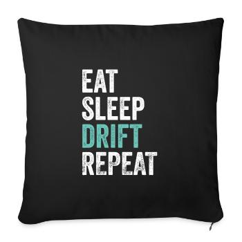 Burn Out Drifter Chemise Drift Car Drag Racing - Coussin et housse de 45 x 45 cm - noir - Devant