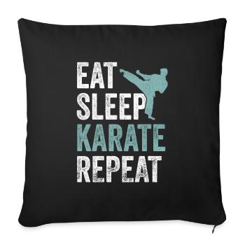 Manger Dormir Karaté Répéter Karaté - Coussin et housse de 45 x 45 cm - noir - Devant
