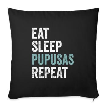 Manger Dormir Pupusas El Salvador Nourriture Pupusas - Coussin et housse de 45 x 45 cm - noir - Devant