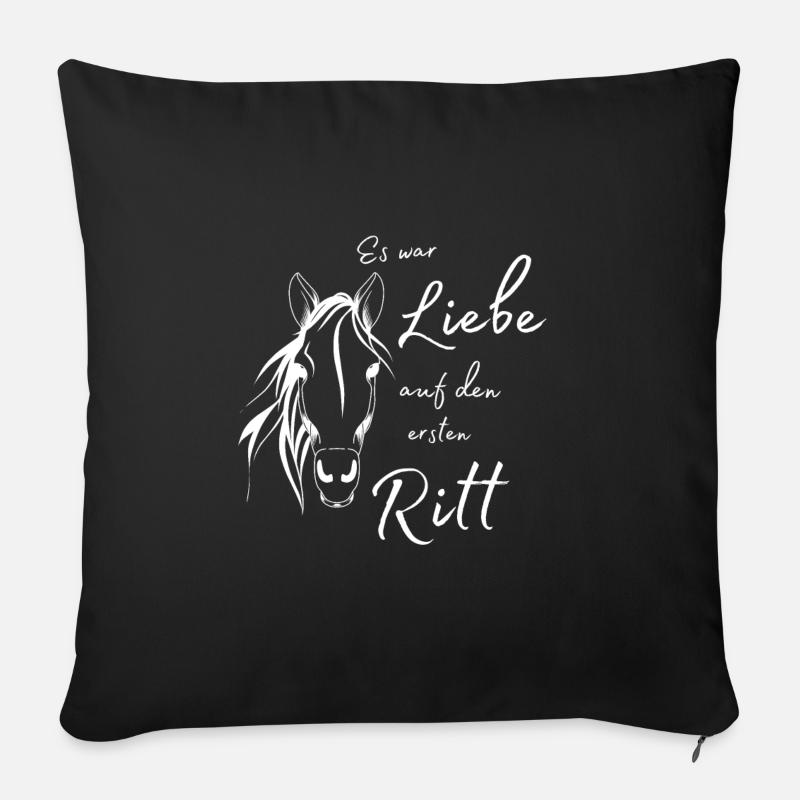 Liebe auf den ersten Ritt - Sofakissen mit Füllung 45 x 45 cm - Schwarz