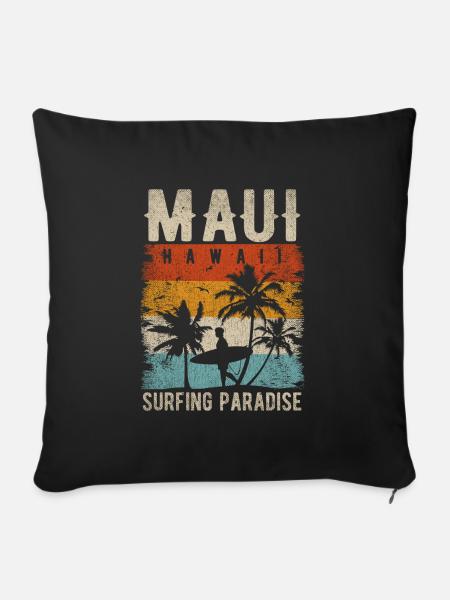 Maui Surfer Outfit Maui Kleidung Maui Hawaii - Sofakissen mit Füllung 45 x 45 cm - Schwarz