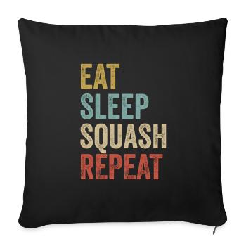 Eat Sleep Squash Repeat Squash - Sofa pillow with filling 45cm x 45cm - black - Front