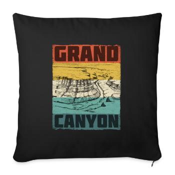 Grand Canyon Nationalpark Merchandise Retro - Sofakissen mit Füllung 45 x 45 cm - Schwarz - Vorne