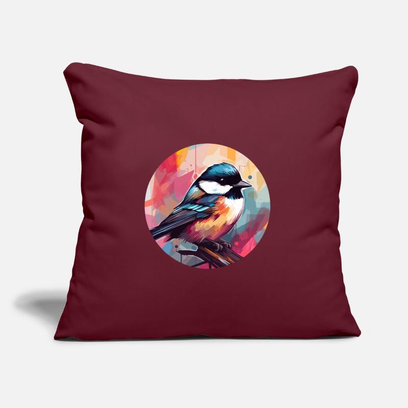 Chickadee bird Sofa pillow with filling 45cm x 45cm