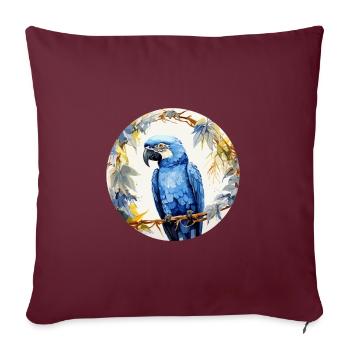Hyacinth Macaw - Sofa pillow with filling 45cm x 45cm - burgundy - Front