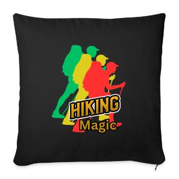 Hiking magic - Sofa pillow with filling 45cm x 45cm - black - Front