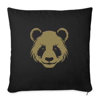 Panda Silhouette Head Portrait - Sofa pillow with filling 45cm x 45cm - black - Front
