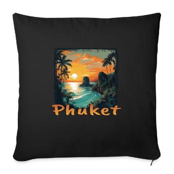 Phuket Sunset Grunge Style - Sofa pillow with filling 45cm x 45cm - black - Front
