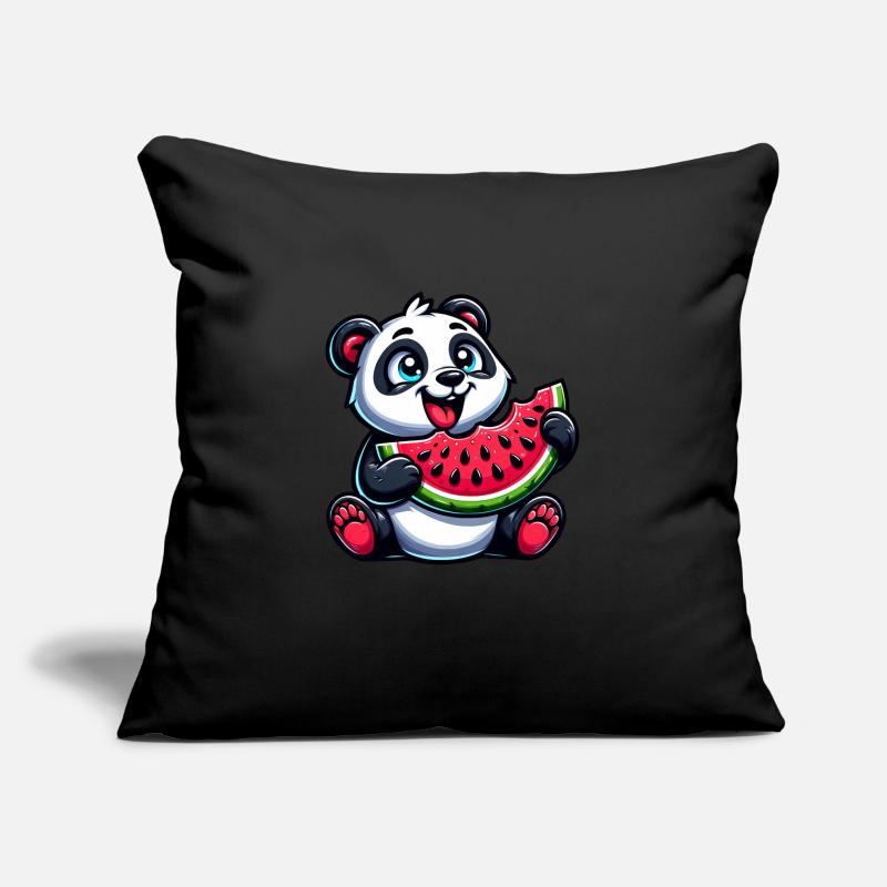 Panda à la pastèque fruité drôle Coussin et housse de 45 x 45 cm