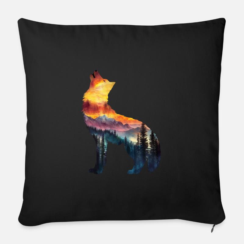 Loup - Coussin et housse de 45 x 45 cm - noir