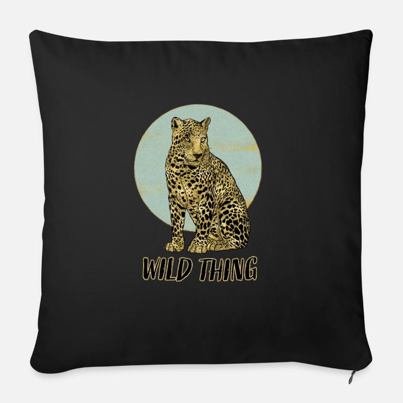 Wild Thing mit Leopard - Sofakissen mit Füllung 45 x 45 cm - Schwarz