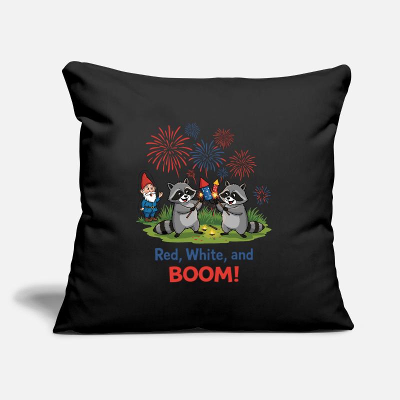 Waschbären-Feuerwerksparty zum 4. Juli Sofakissen mit Füllung 45 x 45 cm