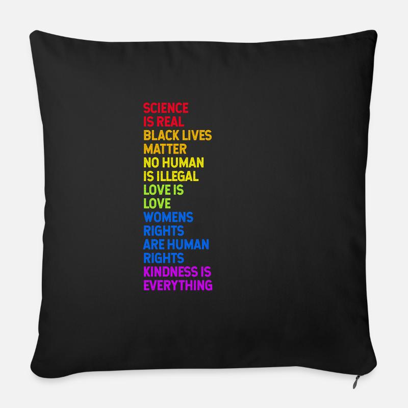 lgbtq, lbt, homo stolthed, homo, regnbue, stolthed - Sofapude med fyld 45 x 45 cm - sort