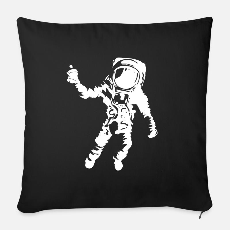 Graffiti Astronaut - Sofapude med fyld 45 x 45 cm - sort