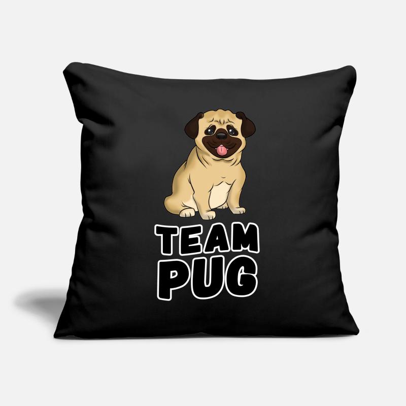 TEAM PUG Mops Welpe Sofakissen mit Füllung 45 x 45 cm