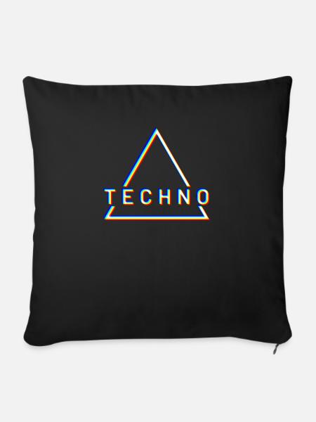 Techno - Sofakissen mit Füllung 45 x 45 cm - Schwarz
