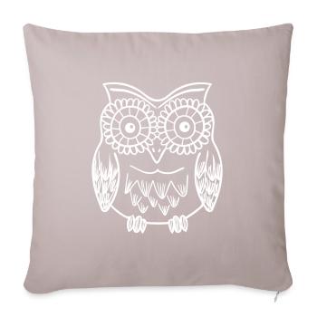 Funny Owl Night Bird - Sofa pillow with filling 45cm x 45cm - light taupe - Front