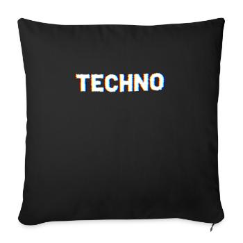 Techno - Coussin et housse de 45 x 45 cm - noir - Devant