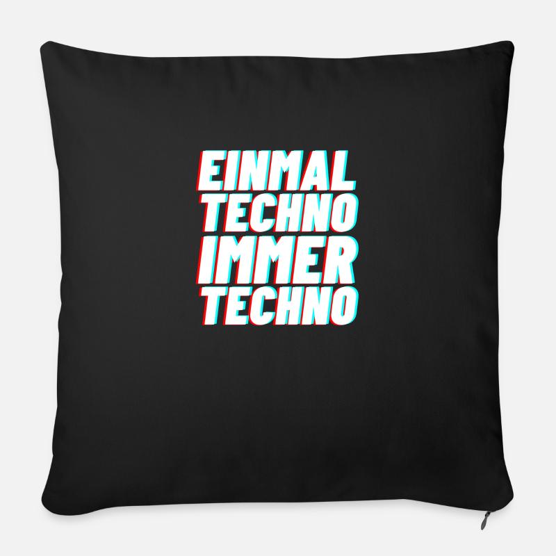 Techno electro Musik club rave geschen - Sofakissen mit Füllung 45 x 45 cm - Schwarz