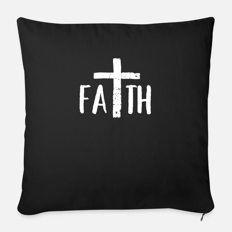 jésus chrétien bible croix don priez dieu - Coussin et housse de 45 x 45 cm - noir