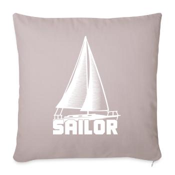Sailor Segelboot Segeln - Sofakissen mit Füllung 45 x 45 cm - helles Taupe - Vorne