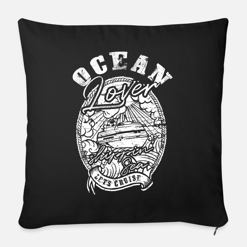 Croisière Ocean Lover - Coussin et housse de 45 x 45 cm - noir