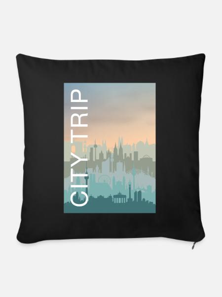 City Trip - Sofakissen mit Füllung 45 x 45 cm - Schwarz