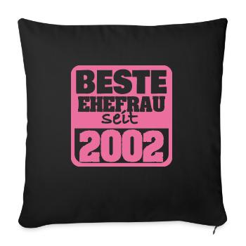 2002 - Sofa pillow with filling 45cm x 45cm - black - Front