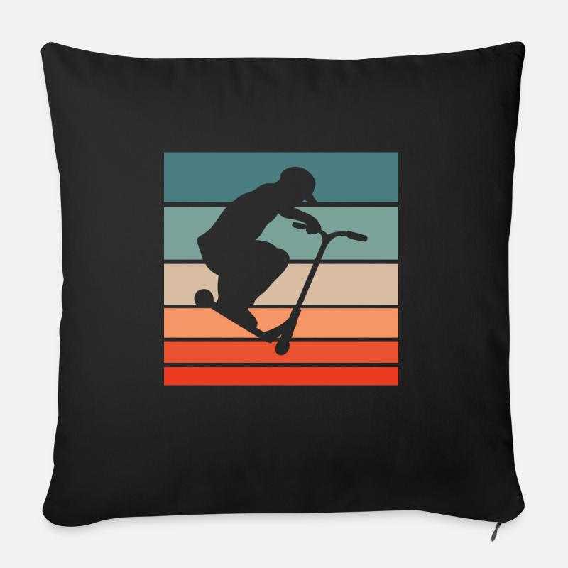 Scooter Stunt Scooter Roller - Cuscino da divano 45 x 45 cm con riempimento - nero