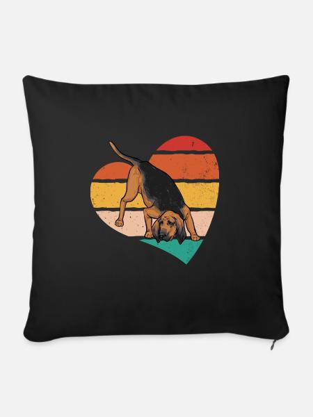 Bloodhound Hund Bluthund - Sofakissen mit Füllung 45 x 45 cm - Schwarz