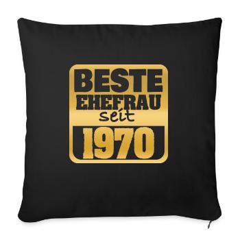 1970 - Sofa pillow with filling 45cm x 45cm - black - Front