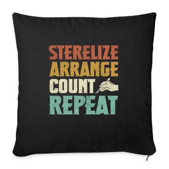 Sterilize Arrange Count Repeat Surgical - Sofa pillow with filling 45cm x 45cm - black - Front