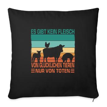 Protection du Climat Des Amis de la Nature Vegan Eco Organic Pro Vegan - Coussin et housse de 45 x 45 cm - noir - Devant