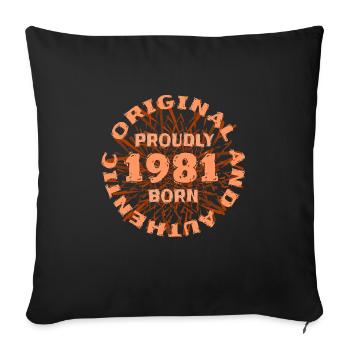 Jahr 1981 - Sofakissen mit Füllung 45 x 45 cm - Schwarz - Vorne