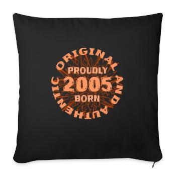 100 2005 - Sofa pillow with filling 45cm x 45cm - black - Front