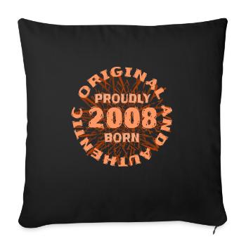 2008 - Sofa pillow with filling 45cm x 45cm - black - Front