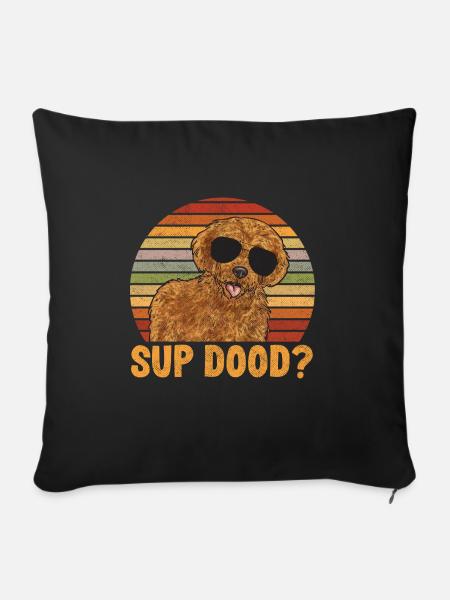 Labradoodle Hund - Sofakissen mit Füllung 45 x 45 cm - Schwarz