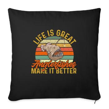 Frogfish Deep Sea Angler Angler Fish - Sofa pillow with filling 45cm x 45cm - black - Front