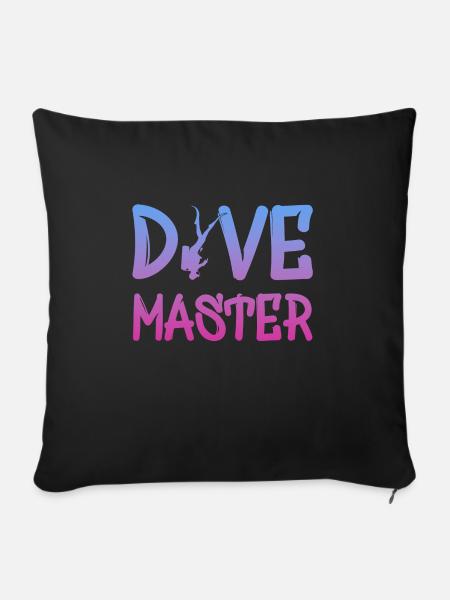 Dive Master, Tauchlehrer - Sofakissen mit Füllung 45 x 45 cm - Schwarz
