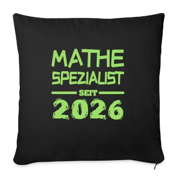 Mathespezialist 2026 - Sofakissen mit Füllung 45 x 45 cm - Schwarz - Vorne