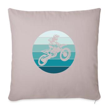 Dirt Bike Retro Sunset Motocross Moto - Coussin et housse de 45 x 45 cm - taupe clair - Devant