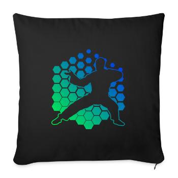 Wushu Martial Arts Men Kungfu Women Kung Fu - Sofa pillow with filling 45cm x 45cm - black - Front