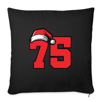 75 Number Christmas - Sofa pillow with filling 45cm x 45cm - black - Front