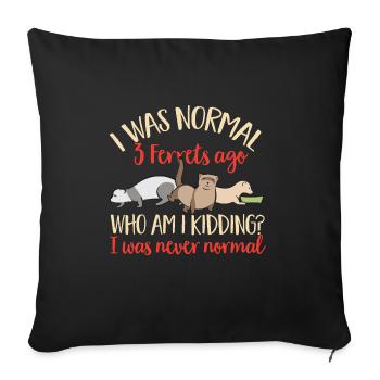Furet, propriétaire de furet - Coussin et housse de 45 x 45 cm - noir - Devant