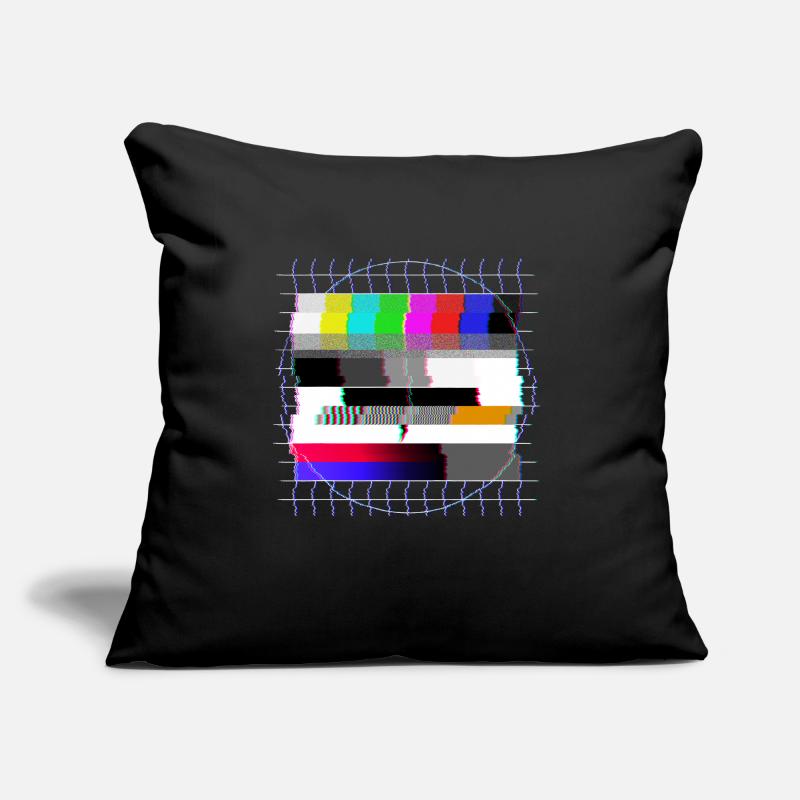 Röhrenfernseher Testbild - verzerrt - 80er Sofakissen mit Füllung 45 x 45 cm