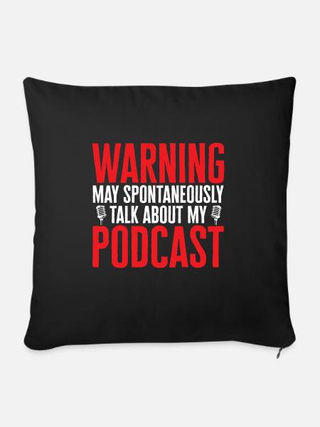 Podcaster Podcast - Sofakissen mit Füllung 45 x 45 cm - Schwarz